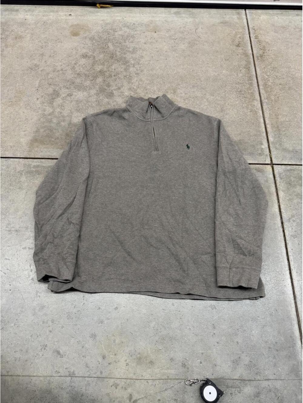vintage polo ralph lauren grey quarter zip sweater size xl